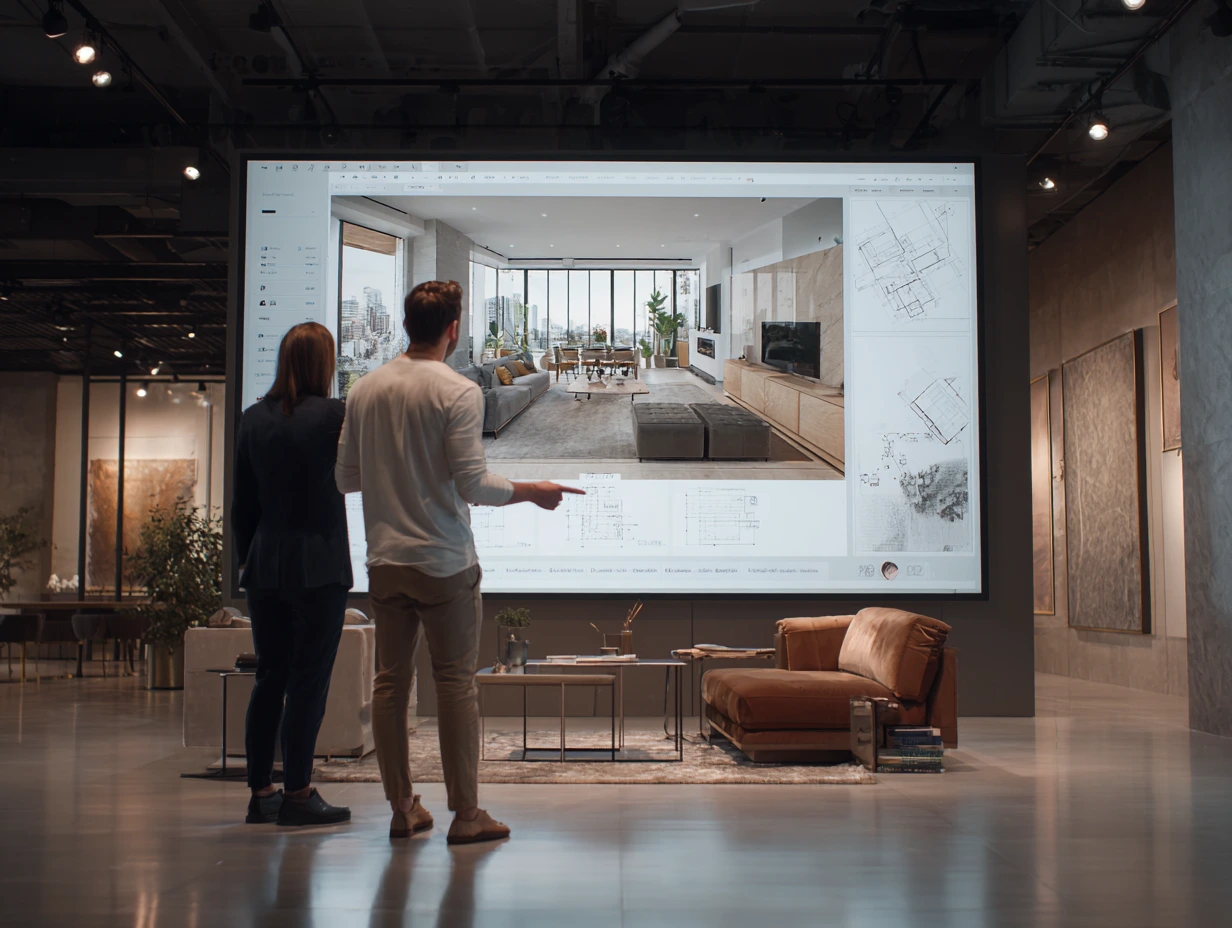 INTELLIGENZA ARTIFICIALE E INTERIOR DESIGN MOSTRATI SU SCHERMO
